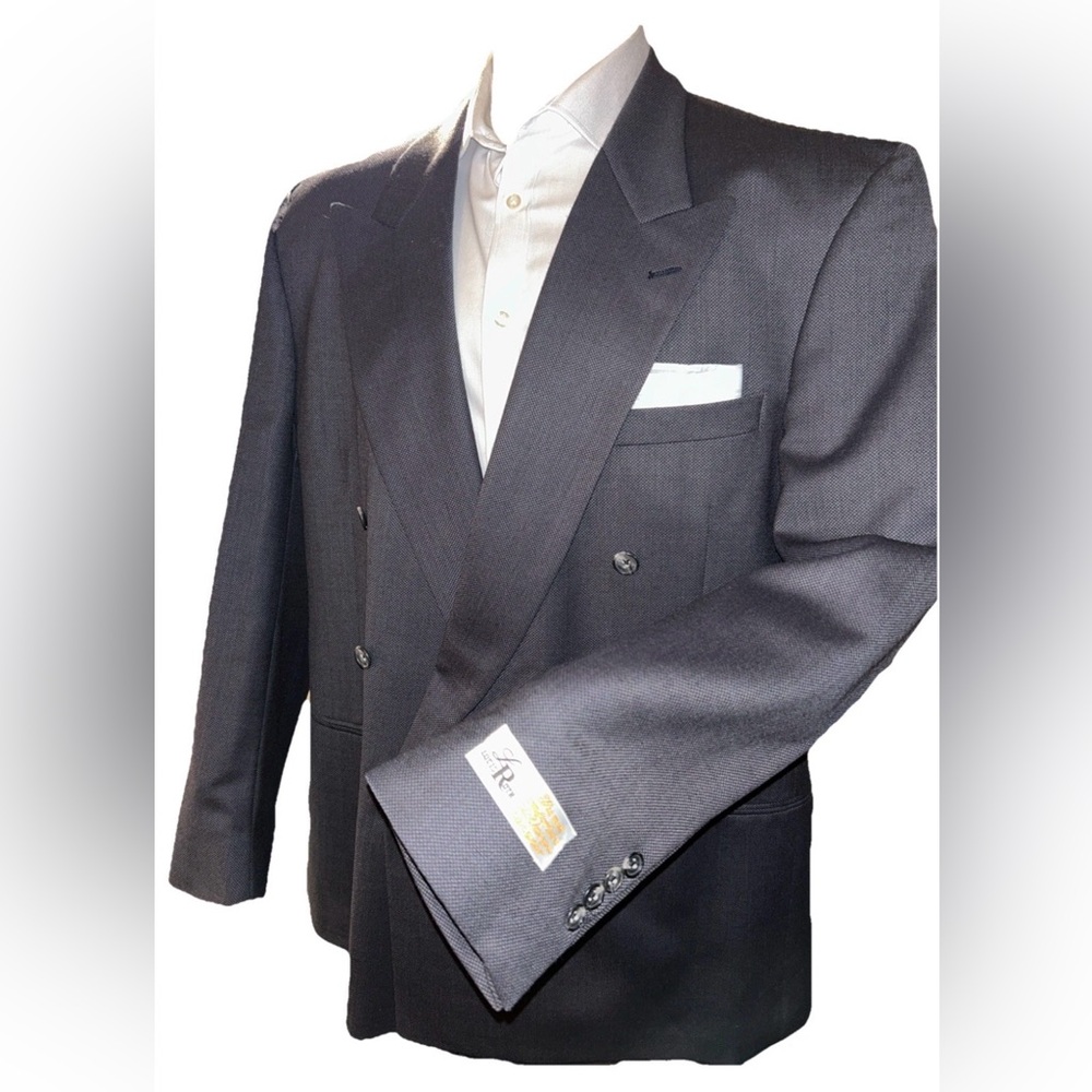 Louis Roth Almonte Double Breasted Sport Coat 48 Long Blazer Vintage NWT Grey